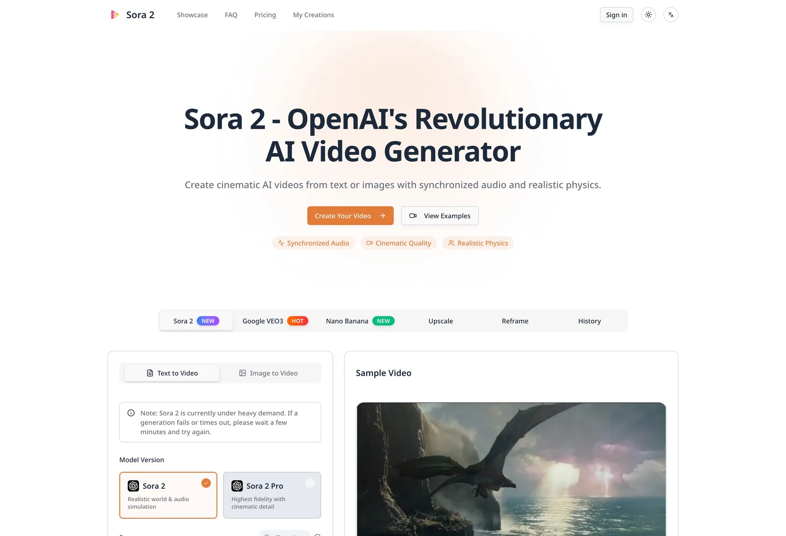 Sora 2 AI — Cinematic Video Creation for Everyone