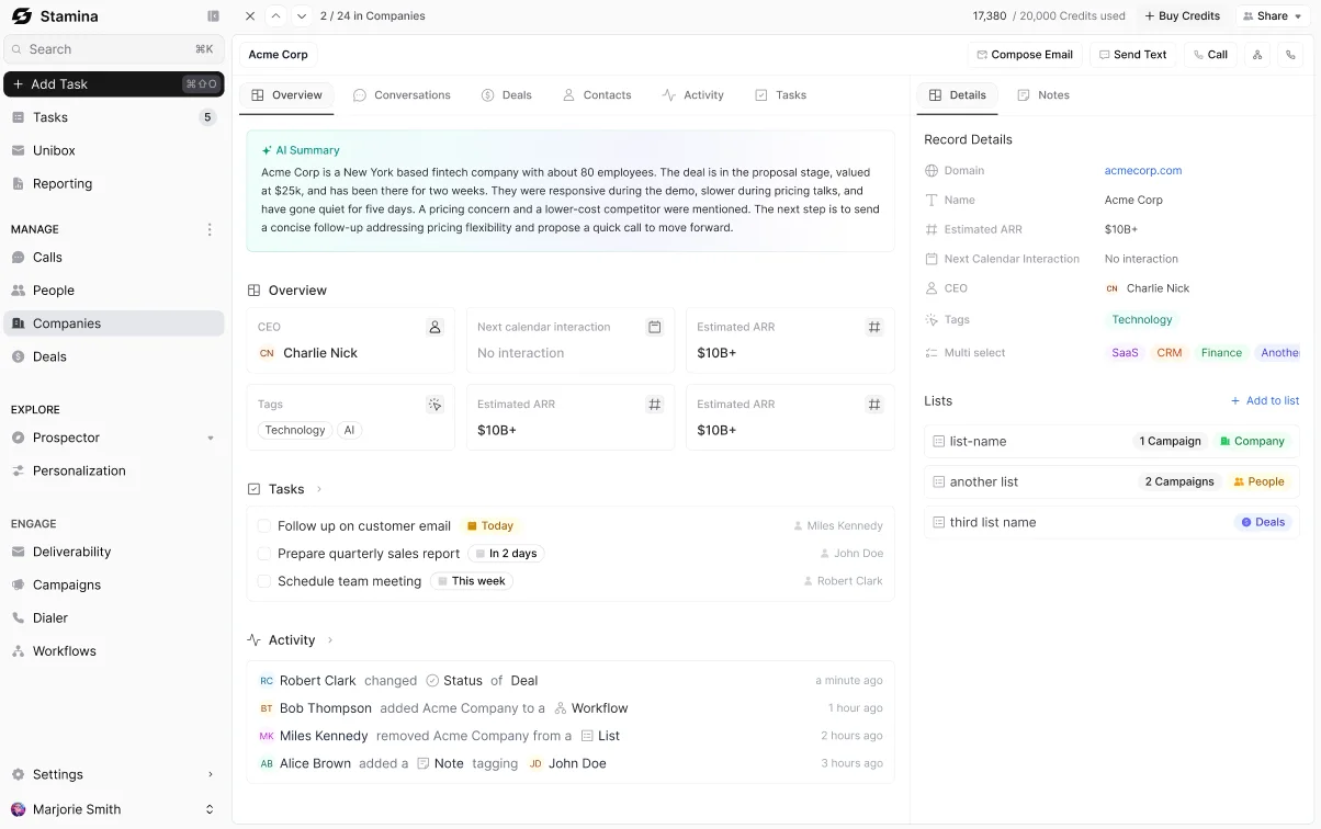 Stamina.io