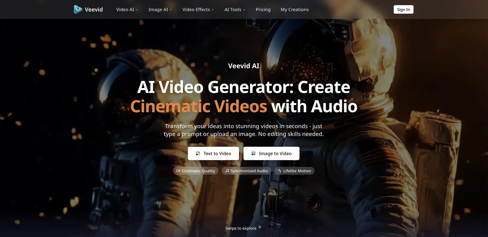 Veevid AI: All-in-One Cinematic Video Generator